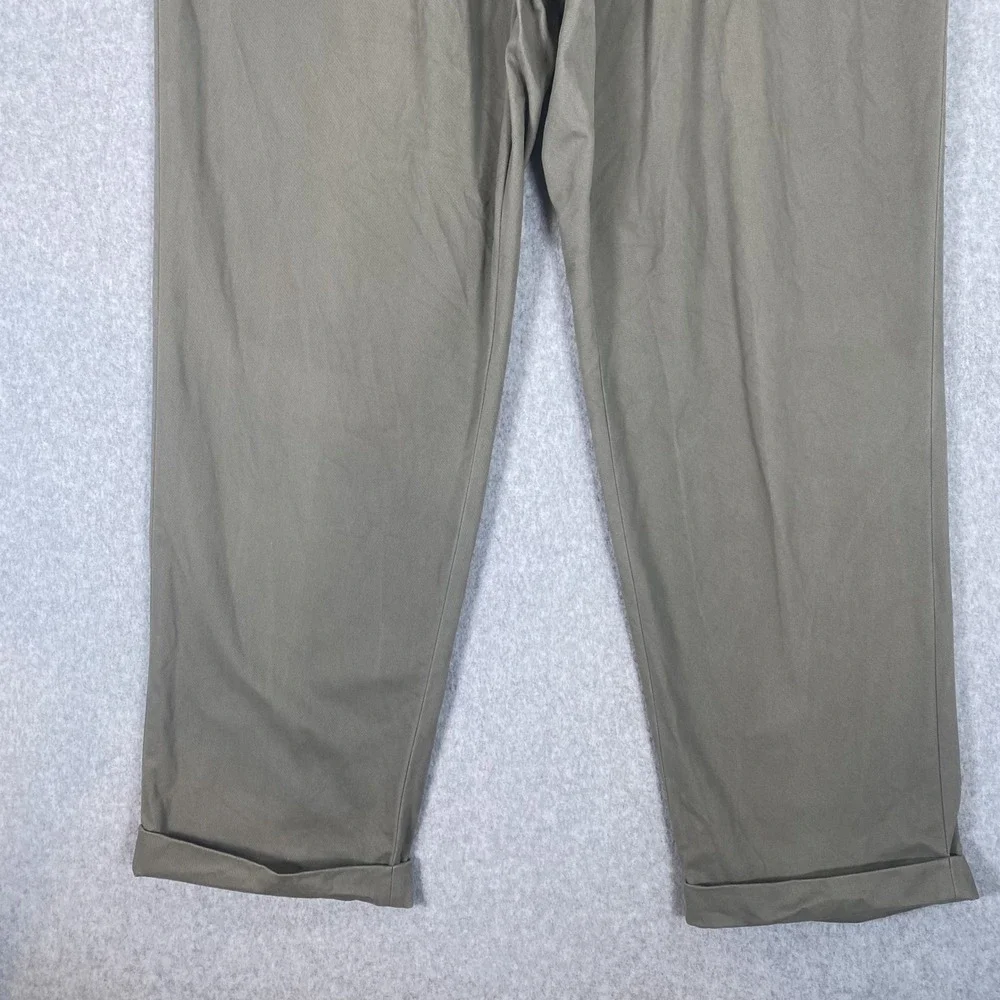 Lauren Ralph Lauren Dress Pants Mens 38x32 Olive Taupe Pleated Cuffed Cotton